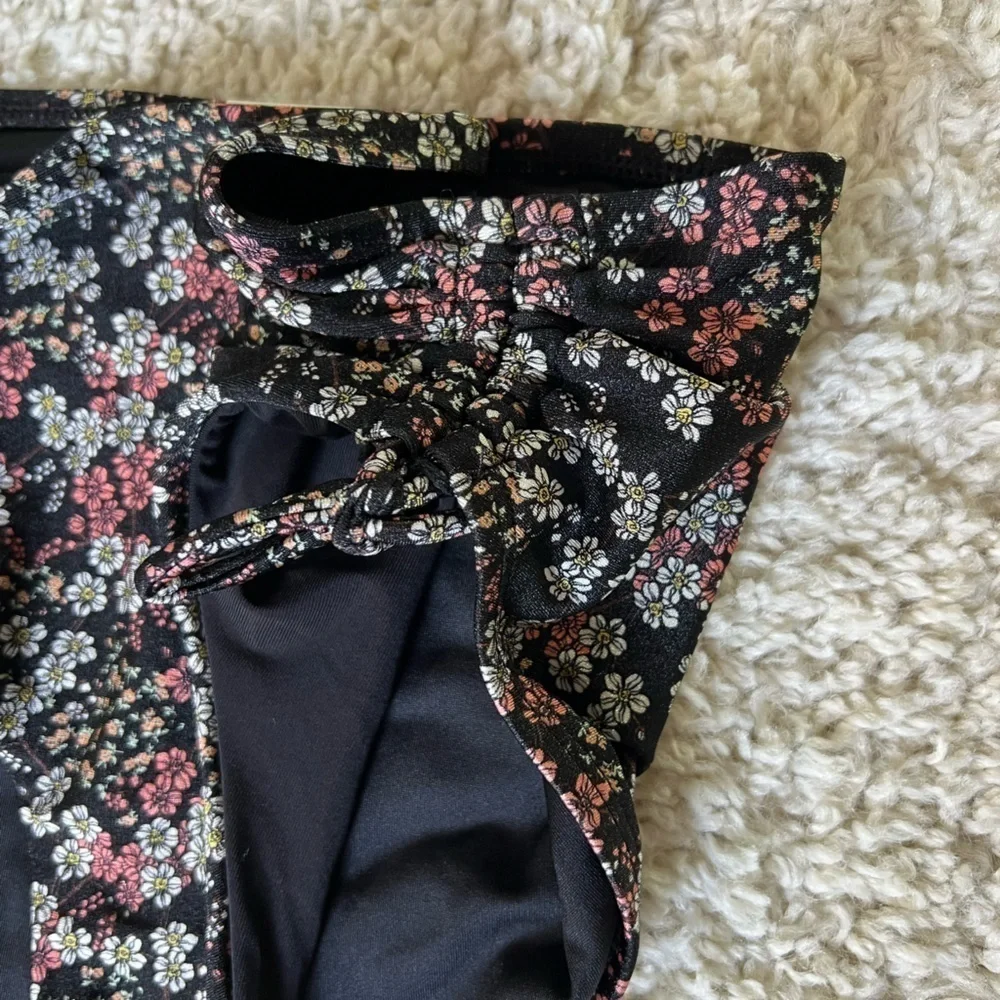 Girls Size 16 Chelsea & Violet Black Floral Bikini Set